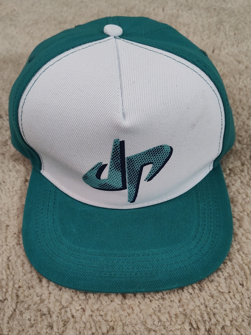 Dude Perfect - DP Logo Hat/Cap - Flat Bill - Snapback - Green/White - OS